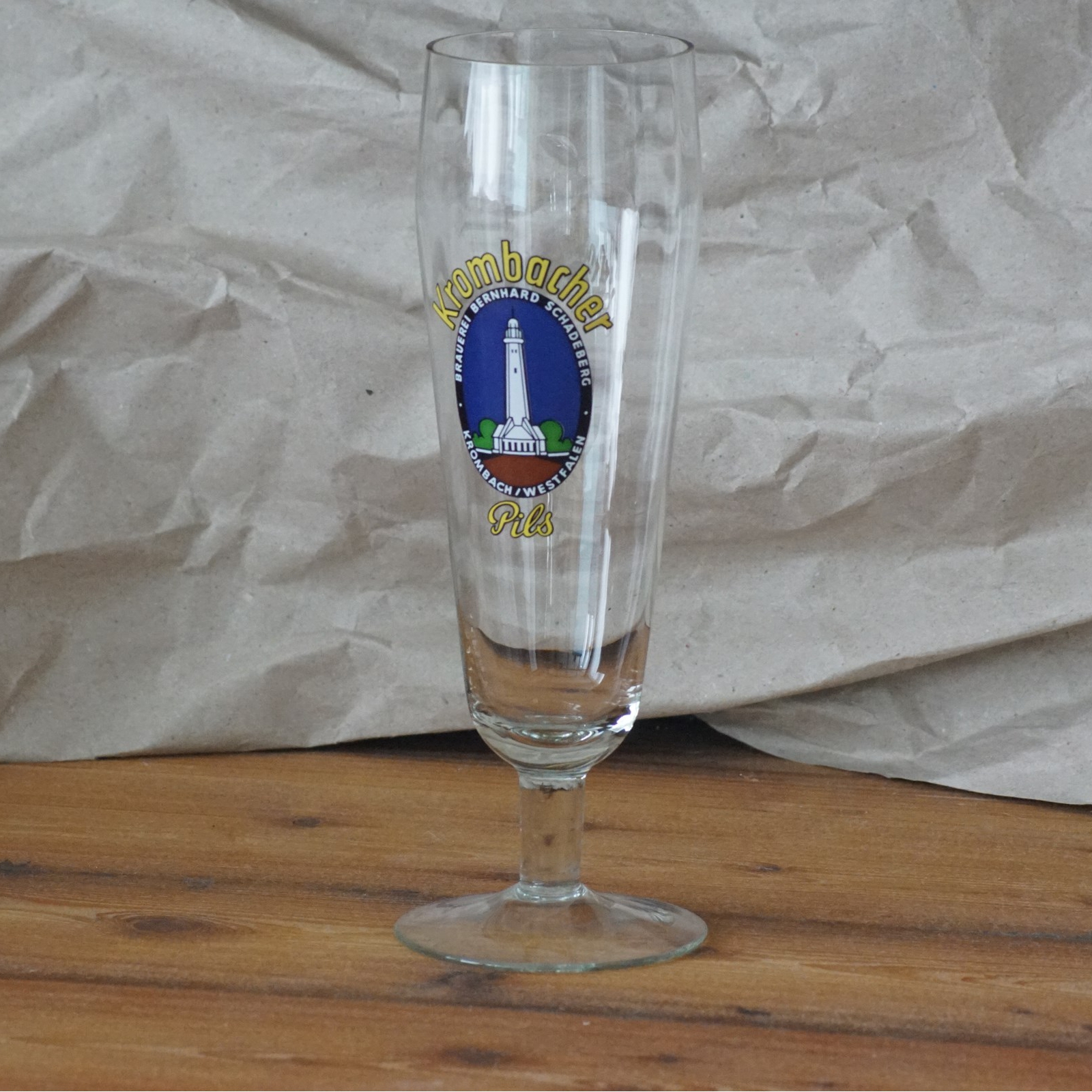 Bierglas (Pokalform) der Krombacher Brauerei (vor 1970)